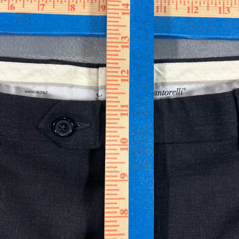 Santorelli Romeo Dress Pants Mens 38x28 Charcoal Grey‎ Good Italian Virgin Wool